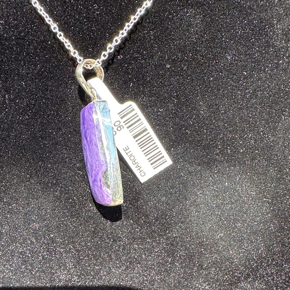 Elegant 925 silver Charoite Pendant - Picture 4 of 5